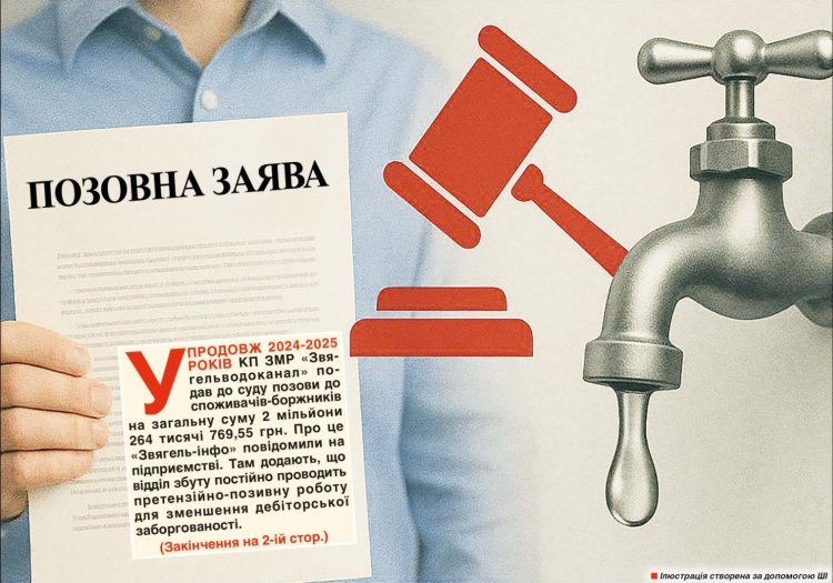 «Звягельводоканал» подав судові позови на боржників на понад 2,2 мільйони гривень